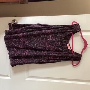 EVRI Black Tank Top with Pink Speckle Print